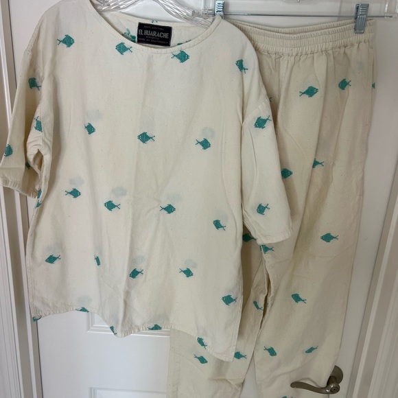 El Huarache 100% cotton casual pant suit. Cottage and grandma core vintage look - Picture 11 of 16